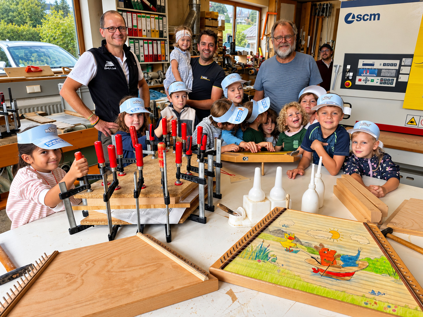 Kinder bauen Klangbretter